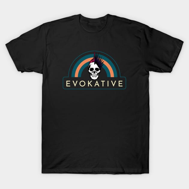 Two Face Punk Colorful Hair Skull Evokative Logo T-Shirt by Evokative Wear